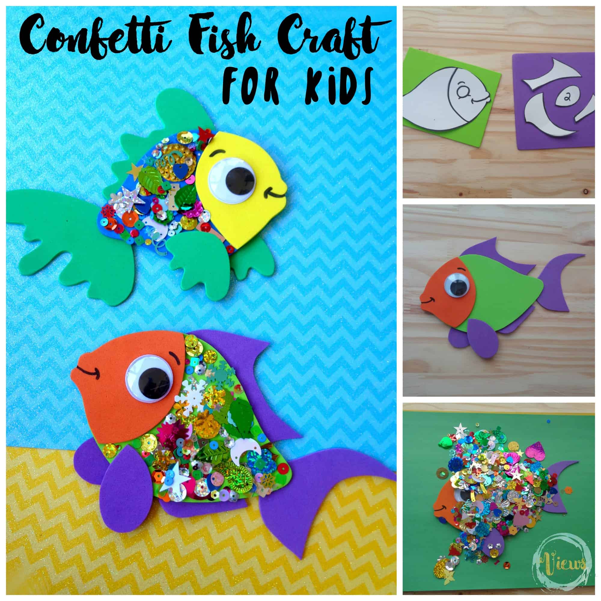 255 Colorful Fish Confetti Pieces - Cardstock Fish Table Decor For Crafts & Parties