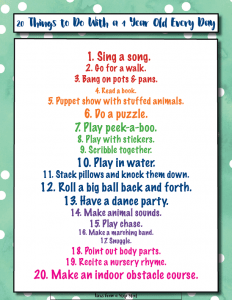 Left wondering what to do with a 1 year old all day long? This list of 20 activities for 1 year olds that you can do every day will take out the guess work!