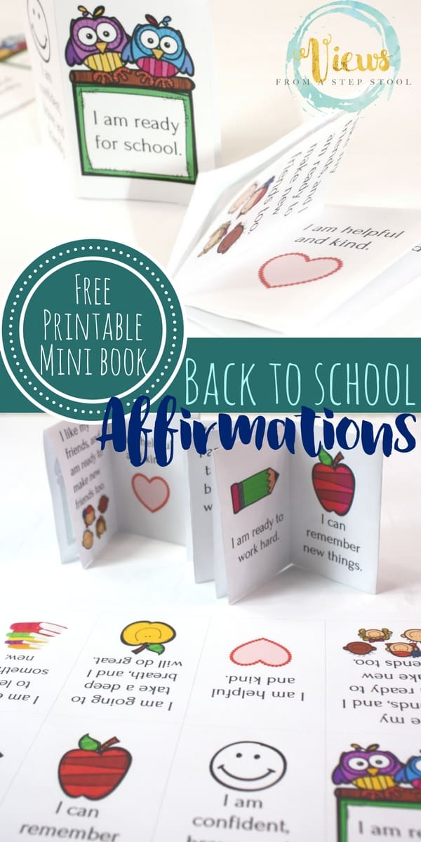 These positive affirmations for school can be printed in a mini book! 