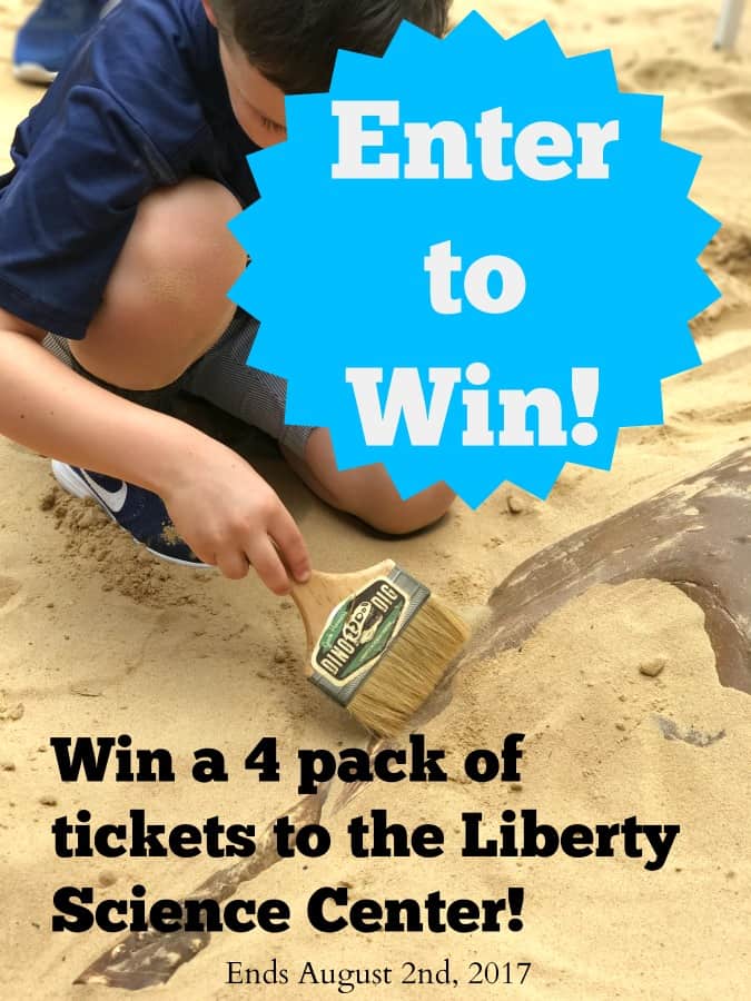Go on a dino dig at the Liberty Science Center and become a paleontologist for the day. Discover fossils of various dinosaurs and learn through play. Enter to win 4 tickets to the Liberty Science Center.