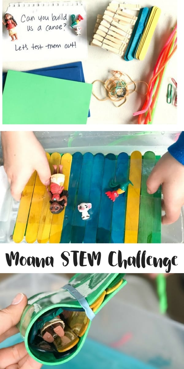 A STEM challenge provides kids with the opportunity to perfect a design through trial and error. In this STEM challenge, we build boats for Moana, and even made some that floated!