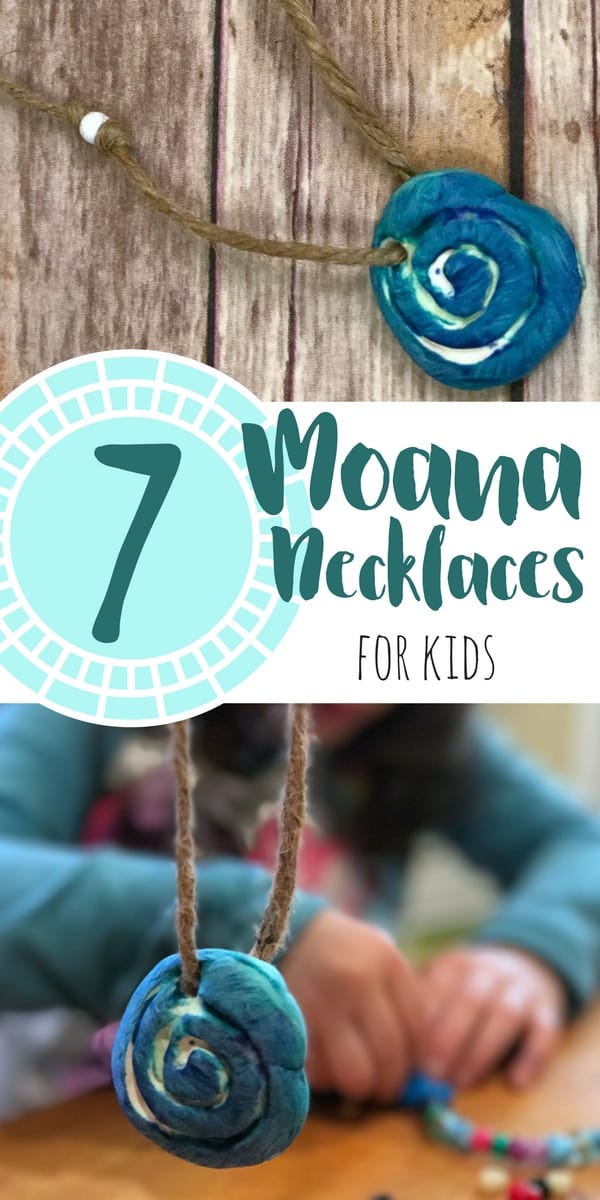 7 Moana necklace craft tutorials with a range of difficulty level and with a variety of materials. Kids will love to make these (and maybe adults too!)