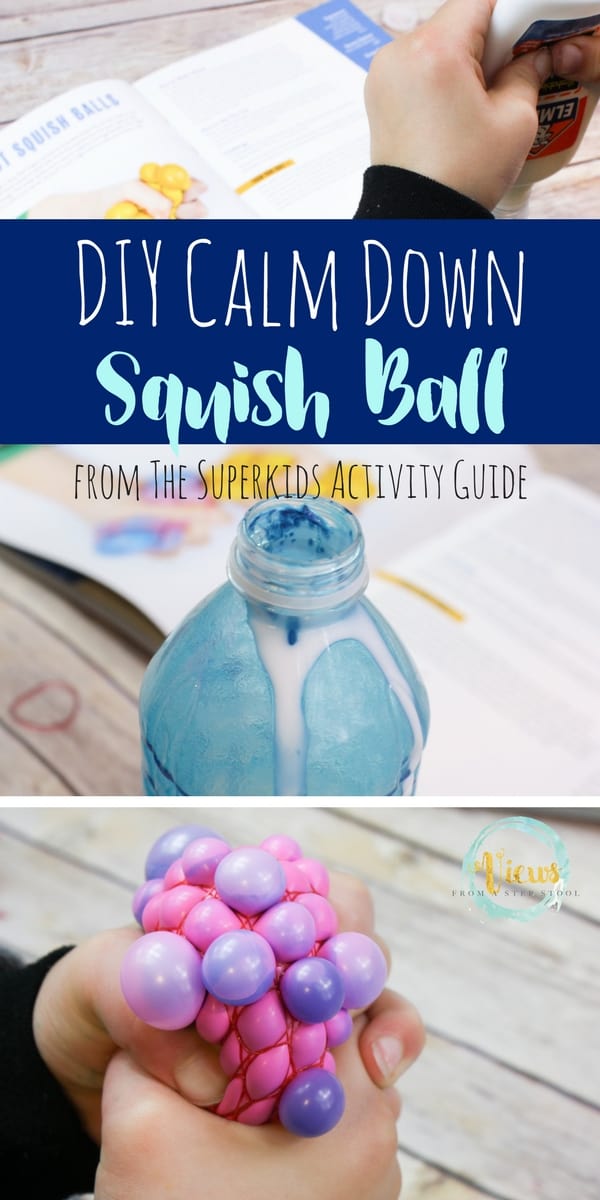 This calm down squish ball is so simple to make and experiment with, and is perfect for stress relief or kids who need a little extra help calming down!
