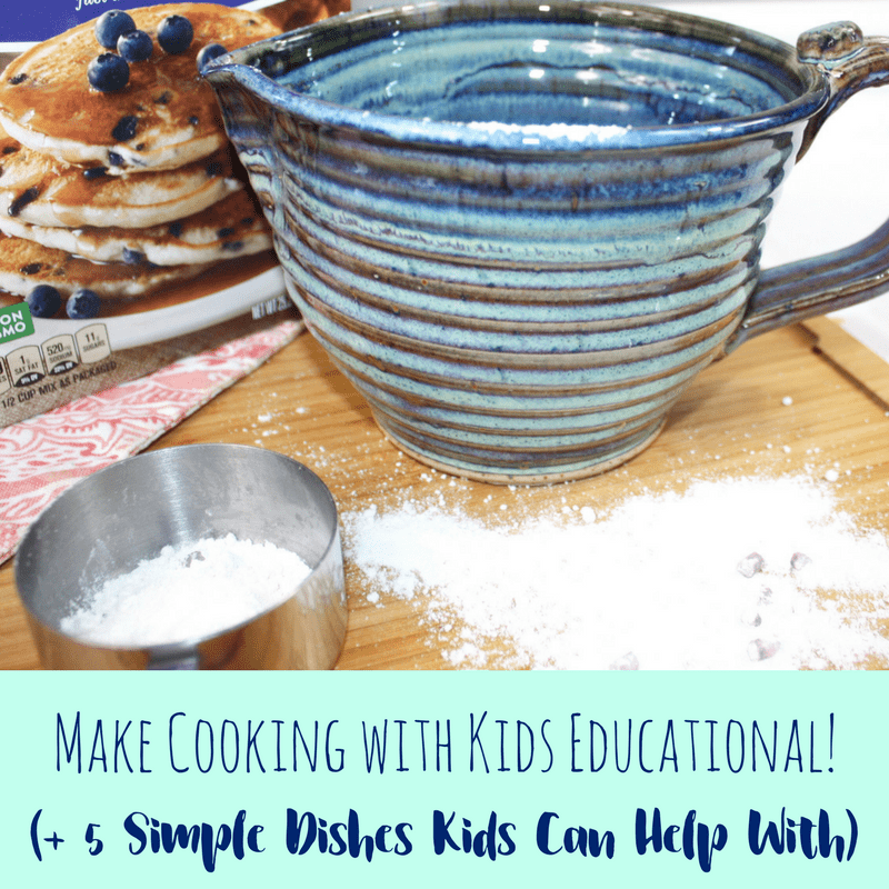 Kids love to help in the kitchen. Here are some shortcuts to make the process quicker, ways to sneak learning in, and 5 dishes kids can help make.