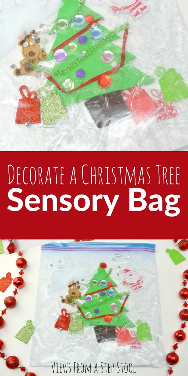  It can be difficult to find sensory activities for babies and toddlers! This Christmas tree sensory bag is the perfect solution for this age group.