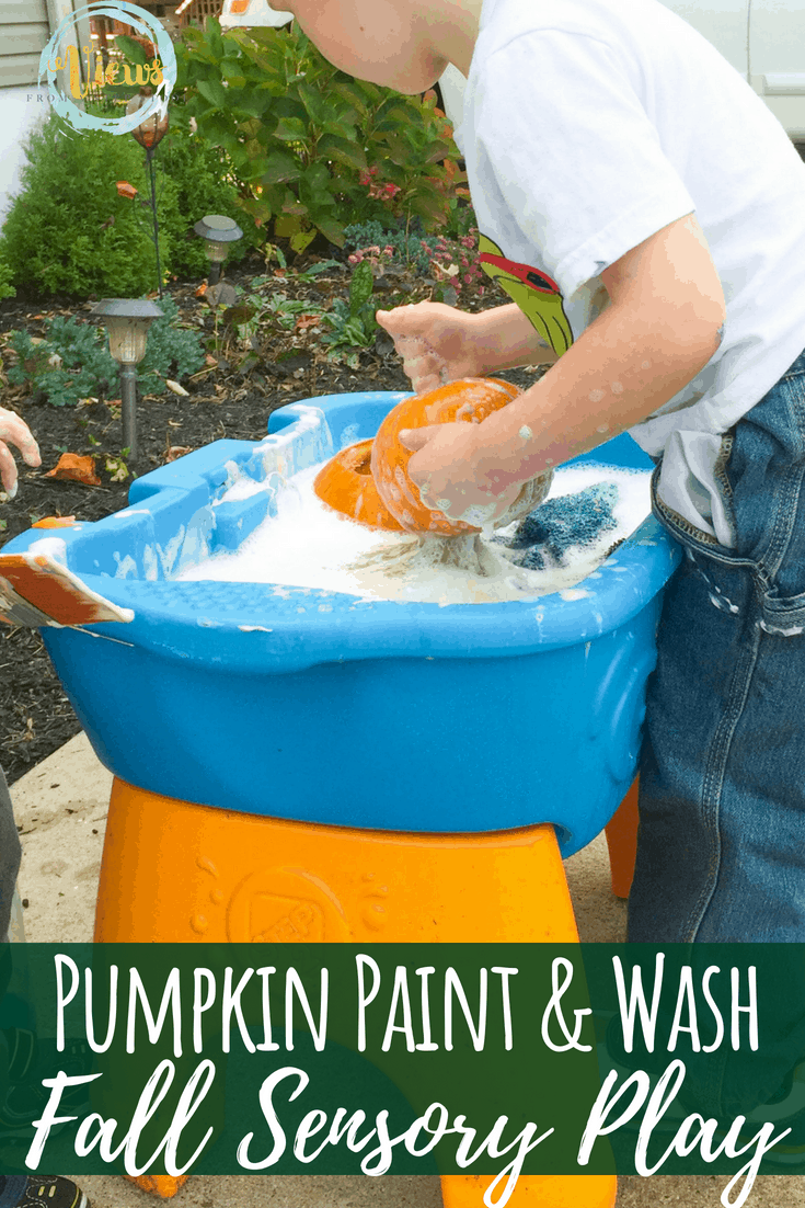 Pumpkin Activity for Toddlers Wash and Paint Views From a Step Stool