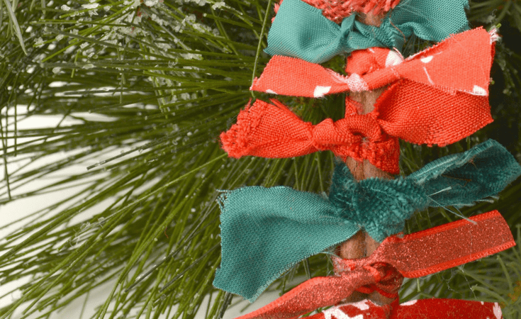 Cinnamon Stick and Fabric DIY Christmas Ornament