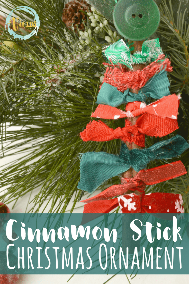 Cinnamon Stick and Fabric DIY Christmas Ornament