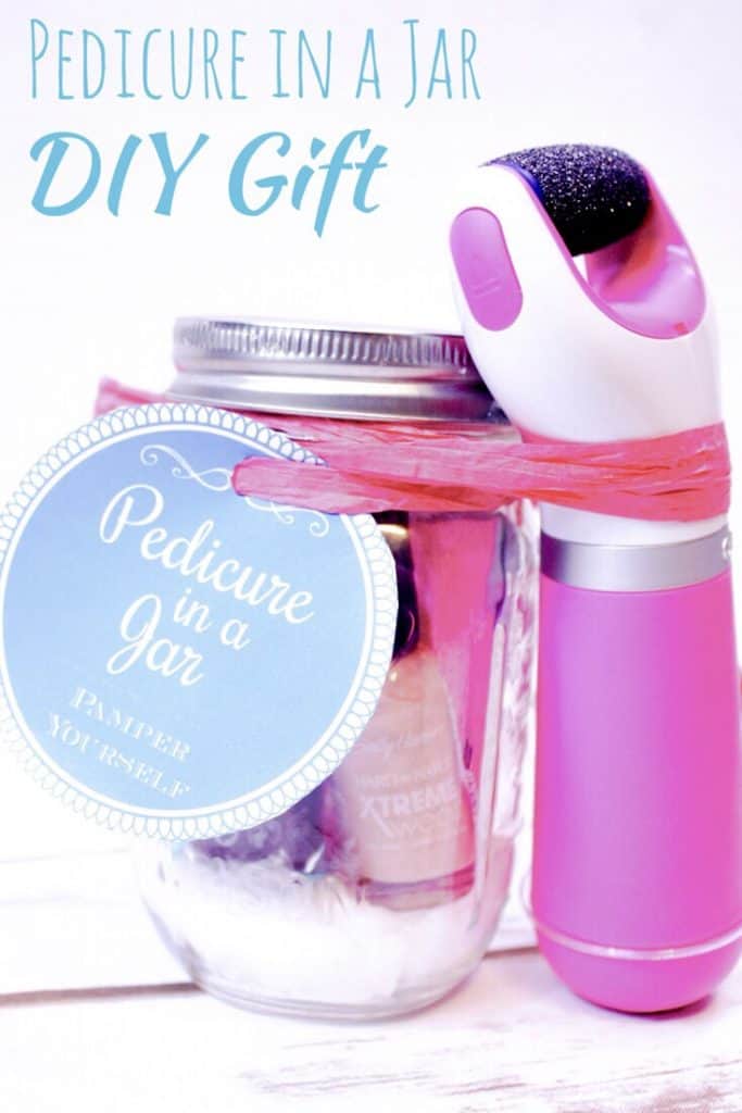 This pedicure in a jar makes an excellent DIY gift for any woman in your life! The Pedi Perfect is an addition that really steps this DIY gift up a notch.