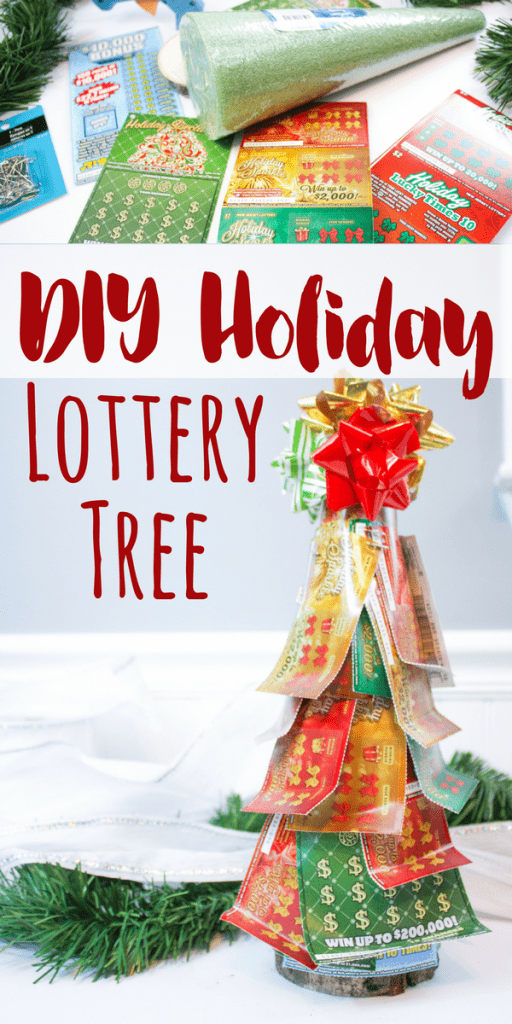 This lottery ticket tree is so simple to make, and it makes holiday gift giving easy and stress free! The perfect DIY holiday gift. 