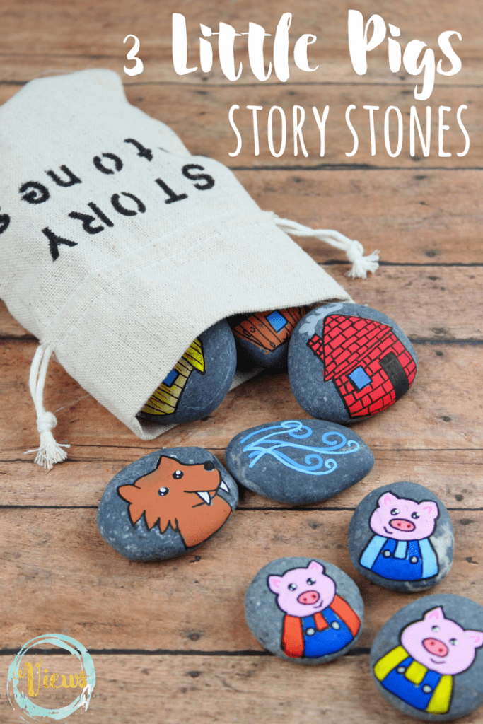 These 3 Little Pig story stones are perfect for re-telling and reading comprehension. Using flat rocks and paint pens, these are simple to make! 