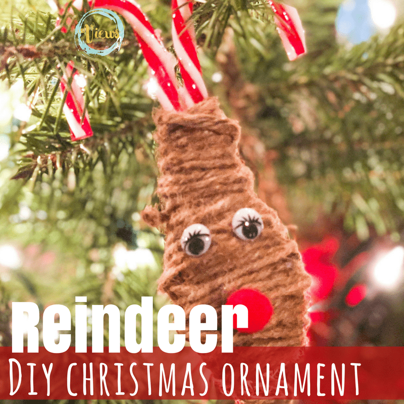 This adorable little reindeer Christmas ornament is made from plastic candy canes and twine! Video tutorial included. 