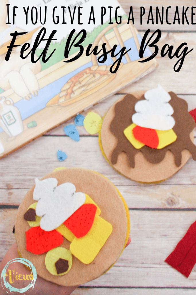 This felt pancake busy bag is perfect for your children and fine motor skills. Great to play with as an extension activity to, 'If You Give a Pig a Pancake'