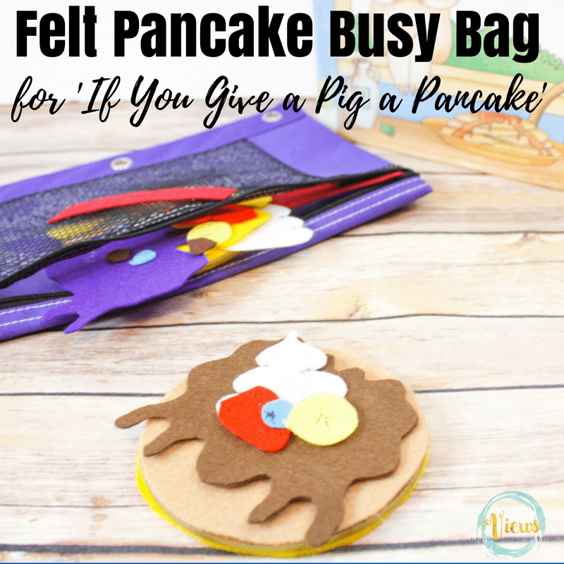 This felt pancake busy bag is perfect for your children and fine motor skills. Great to play with as an extension activity to, 'If You Give a Pig a Pancake'
