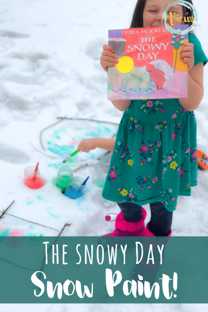 3 Ingredient snow paint that mixes cornstarch and water to create vibrant colors that can be used for painting in the snow! 