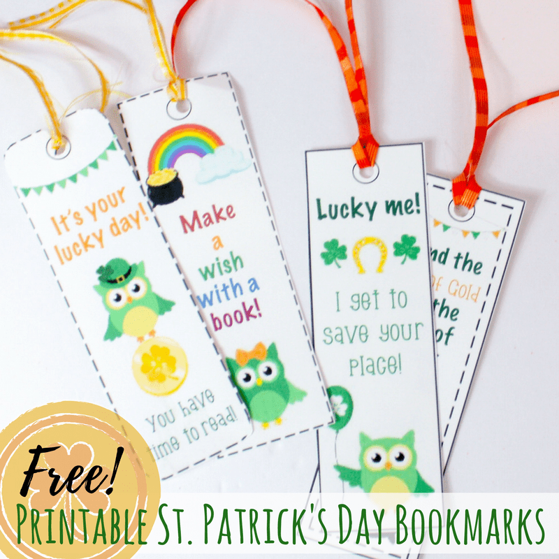 These St. Patrick's Day owl printable bookmarks are perfect to use during the St. Patrick's Day season! They are funny and cute, perfect for young readers.