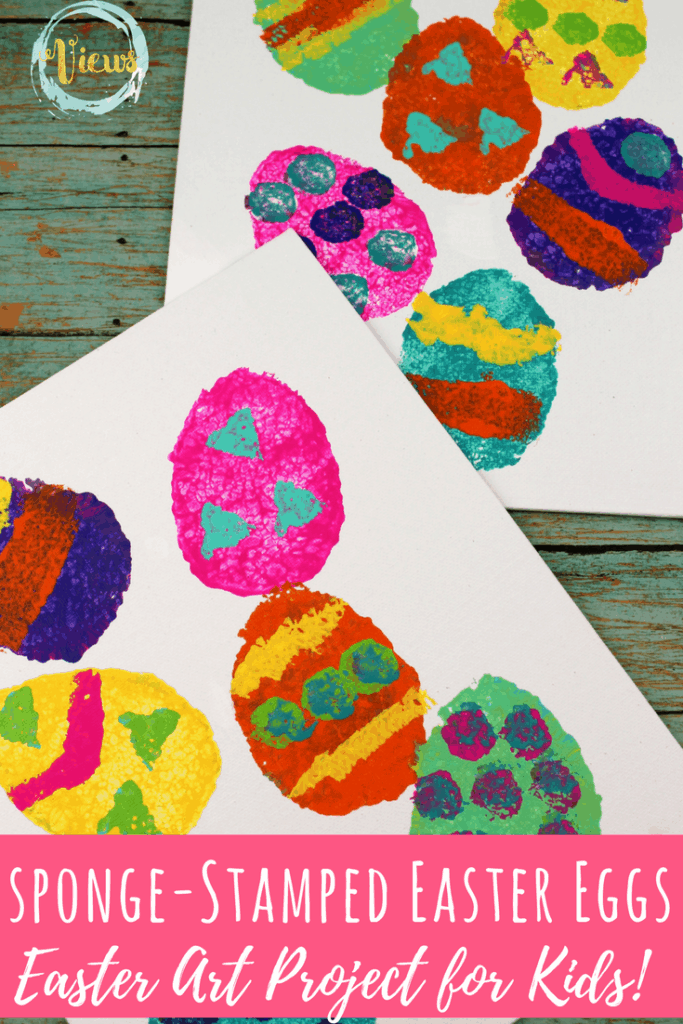 This Easter art project for kids focuses on the process rather than the end result. Using sponges, children will create beautiful Easter eggs.