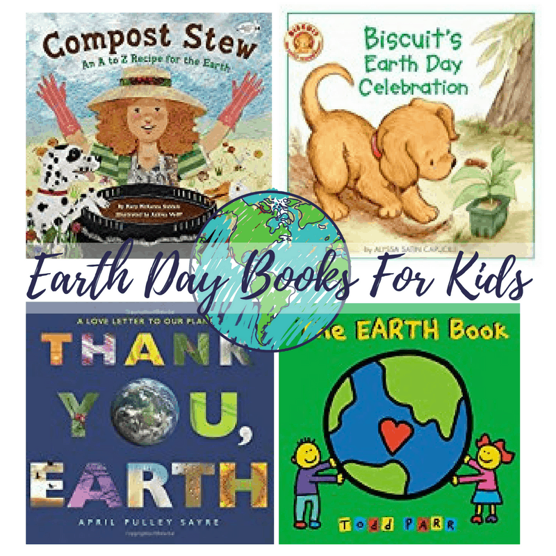 A collection of 15 Earth Day books for kids of varying ages. Books about recycling and reusing, books about composting, and books celebrating the Earth.