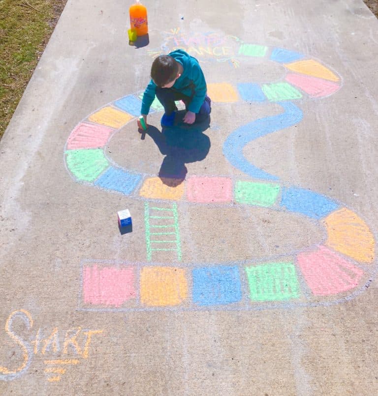 Sidewalk Chalk Board Game for Families Views From a Step Stool
