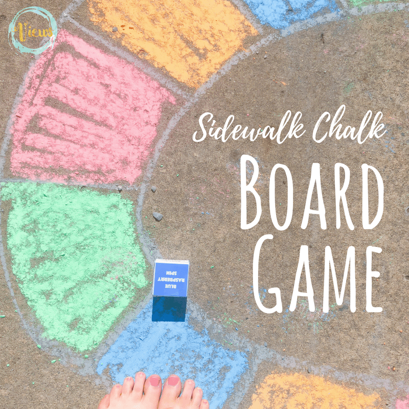 This outdoor sidewalk chalk board game is the perfect outside activity for families. Simple to make and tons of family fun to play with. #outdoorfun #sidewalkchalk #kidsactivities #summerfun #parenting