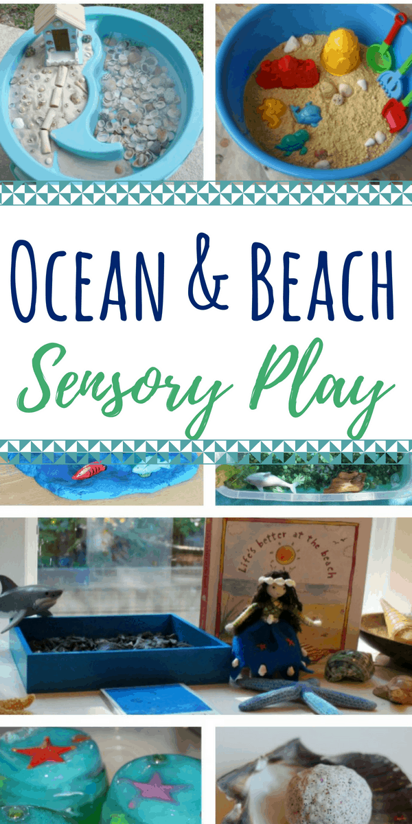 More than 20 ways to play for kids! Beach and ocean sensory play ideas from slime, to small worlds, to play dough, there are many great ideas here. #sensoryplay #oceanactivities #beachactivities #summerkidsactivities #kidsactivities