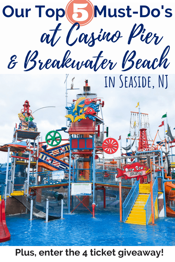 Attractions and family activities at Casino Pier and Breakwater Beach in Seaside, NJ. From water slides to rides, see our top 5 must-do's. #seasidenj #familyfun #njtravel #njentertainment #shorelife #summerfun