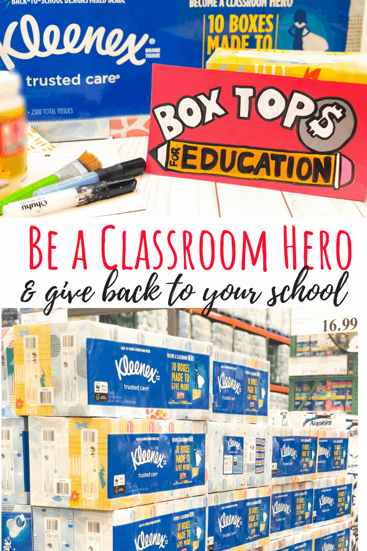 This upcycled Kleenex box serves as the perfect place to collect Box Tops at school. Great as a back to school classroom gift. #kleenexbox #upcycled #boxtops #backtoschool