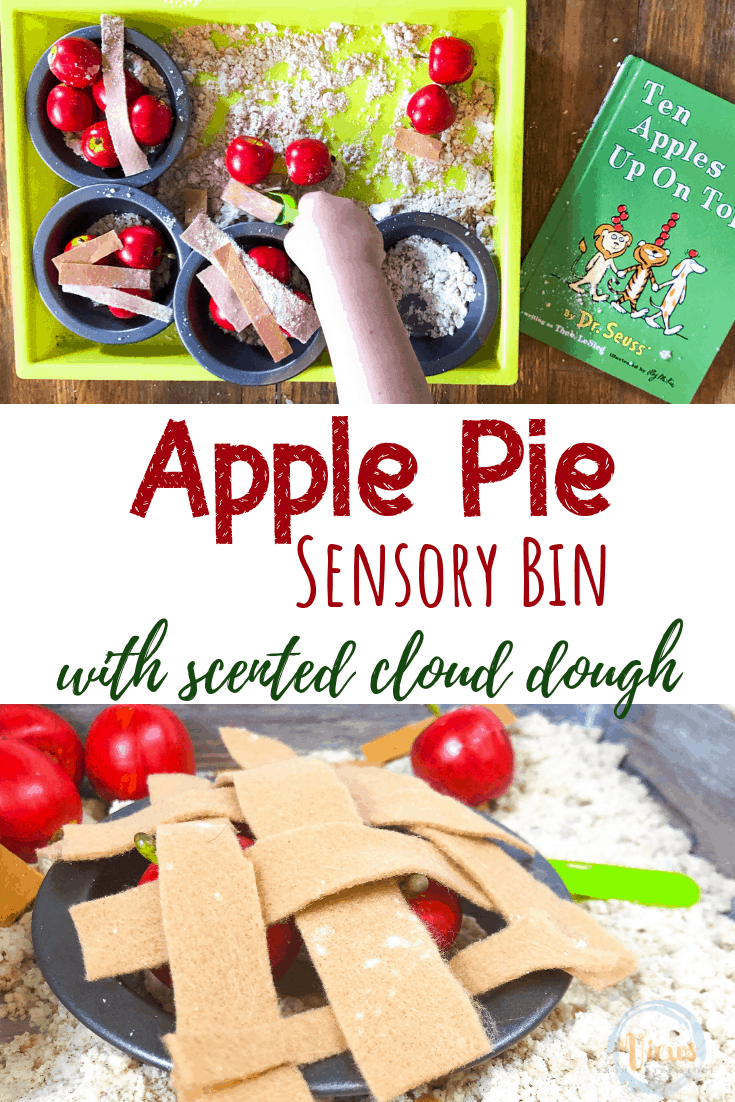 Apple Pie Sensory Bin with Scented Cloud Dough