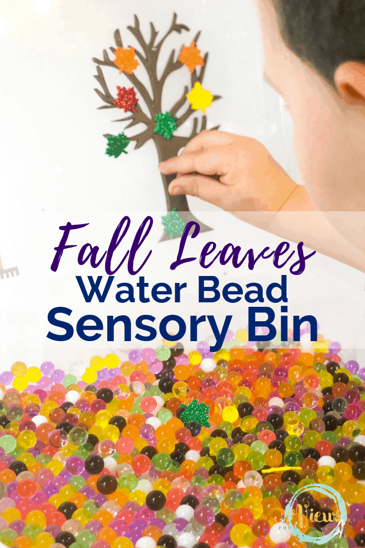 Fall Leaves Sensory Bin Hidden in Water Beads