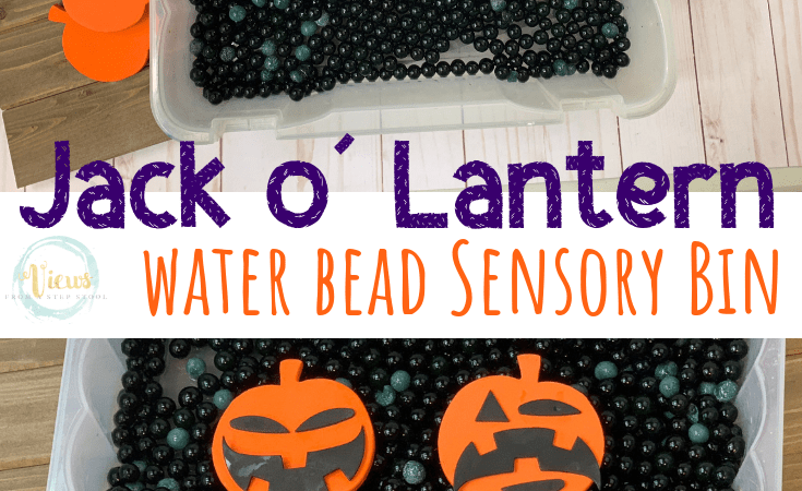 Jack O Lantern Water Bead Sensory Bin