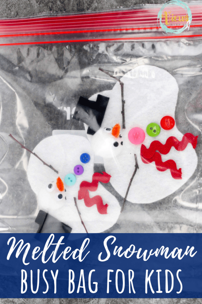 This melted snowman can be assembled as a winter craft for kids, or used like a busy bag. So many fun ways for kids to play and create. #kidsactivities #wintercraft #busybag #preschool #meltedsnowmancraft #meltedsnowman #preschoolcraft #teacher