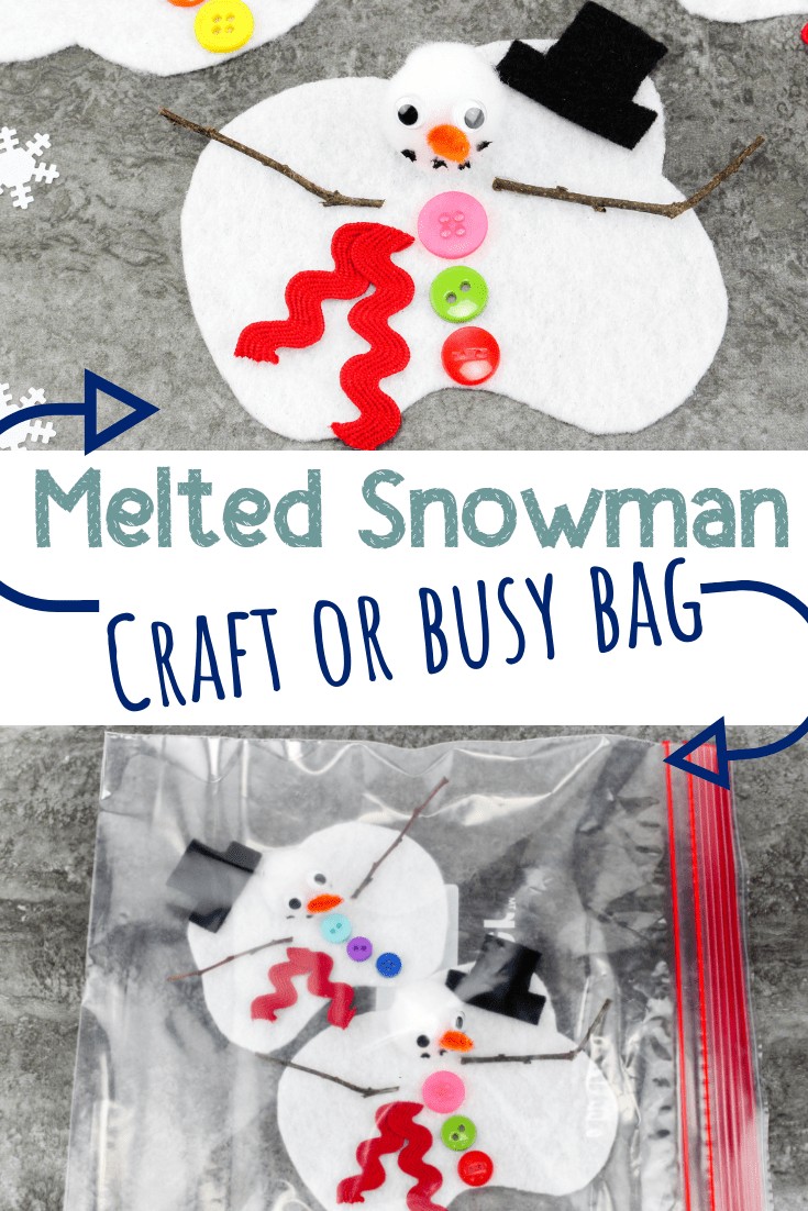 Melted Snowman Winter Craft and Busy Bag
