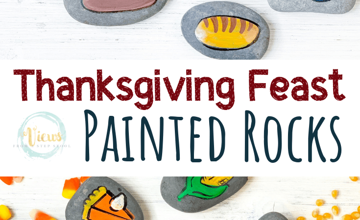 Thanksgiving Painted Rocks: Thanksgiving Dinner Feast