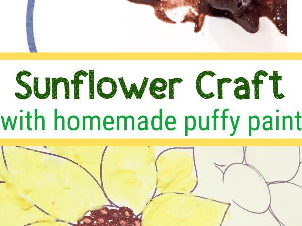 Sunflower Toddler Craft with Puffy Paint