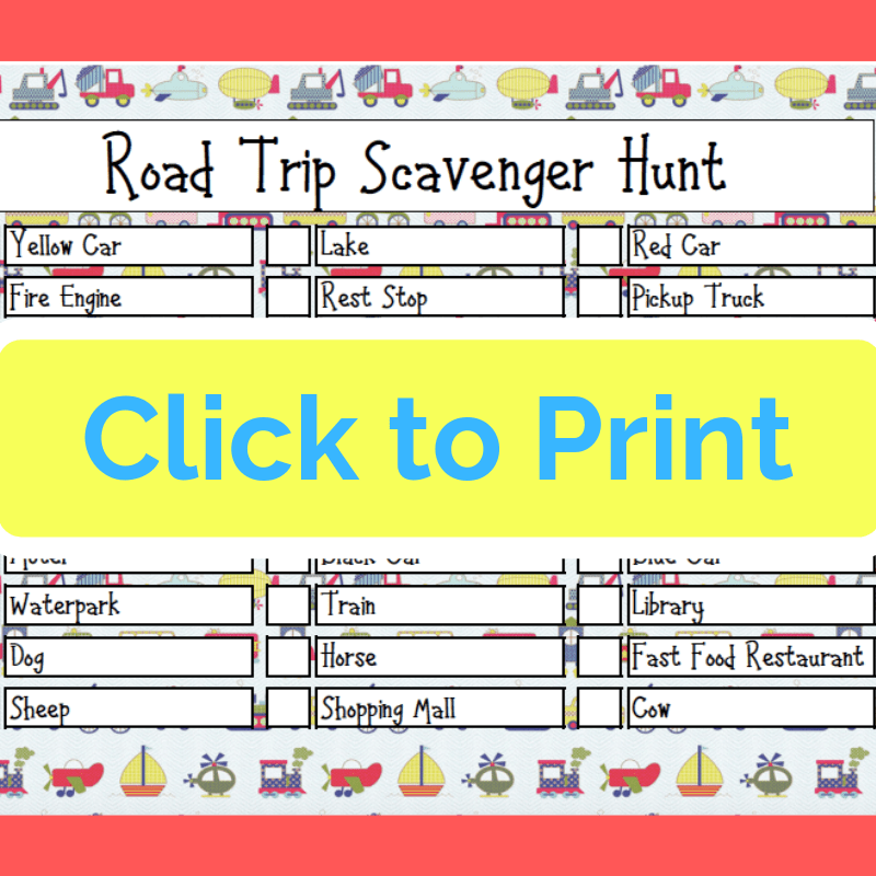 Printable Road Trip Scavenger Hunt Views From A Step Stool