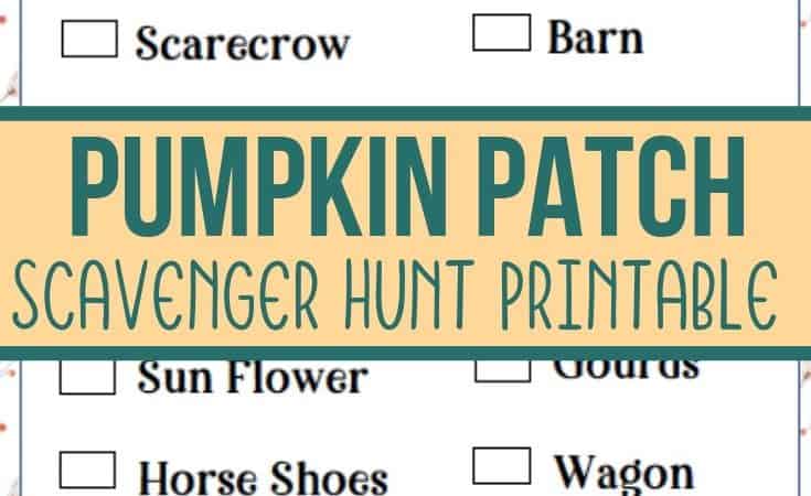 Printable Pumpkin Patch Scavenger Hunt