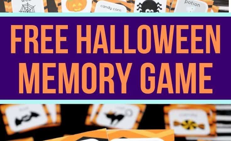 Printable Halloween Memory Game for Toddlers and Preschoolers