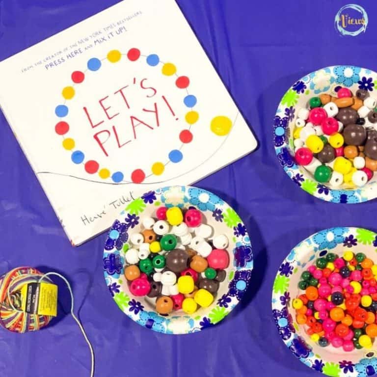 Let's Play! Threading Beads for Toddlers BookBased Activity