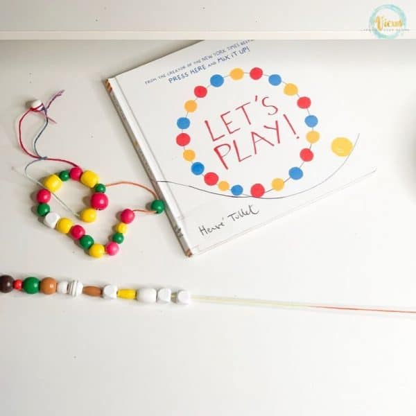 Let's Play! Threading Beads for Toddlers BookBased Activity