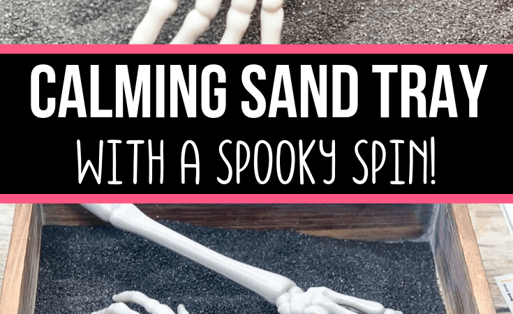 Skeleton Sand Tray for Halloween Sensory Play