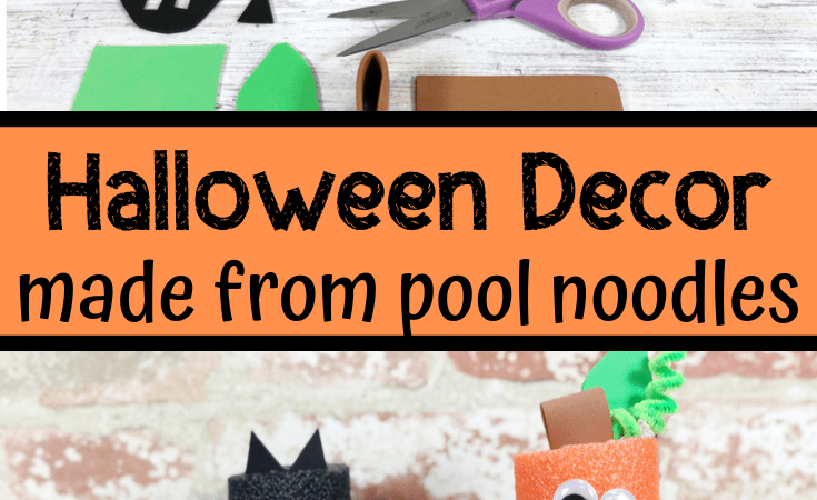 Halloween Pool Noodle Craft: Spider, Bat & Jack o’ Lantern
