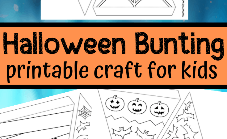 Printable Halloween Bunting Craft for Kids to Color