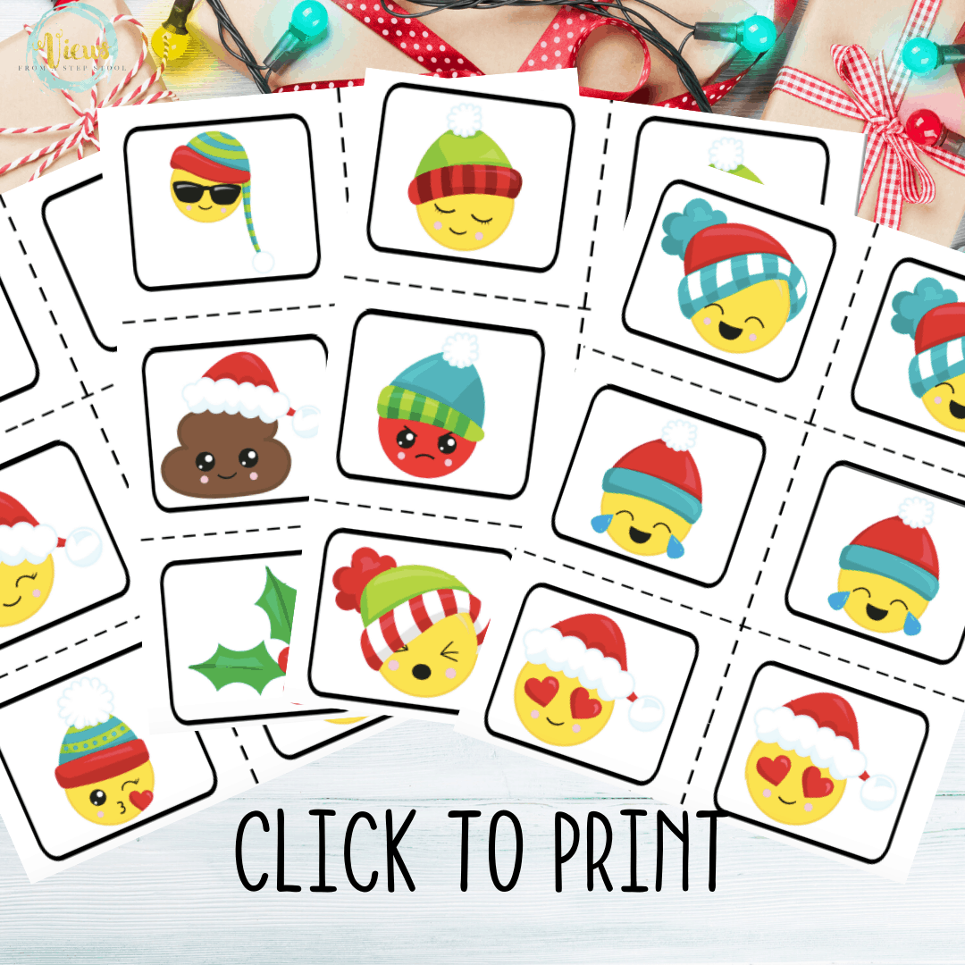 Emoji Christmas Matching Game Printable Views From a Step Stool