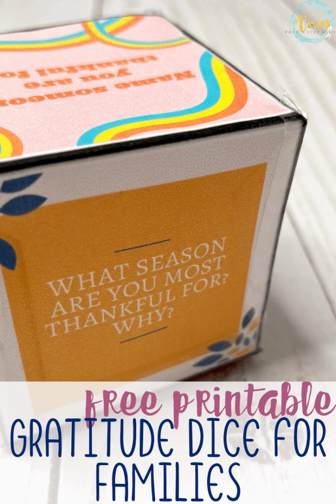 gratitude game for kids with printable dice