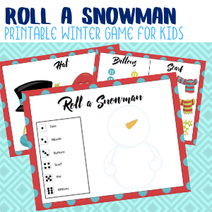 Roll a Snowman printable game