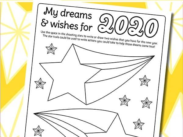 New Years Resolution Coloring Page for Kids
