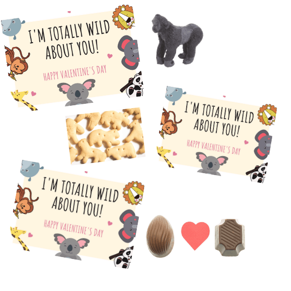 Personalized Animal Crackers I'm Wild About You Valentine's Day Stickers  – Chickabug