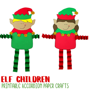 Elf Accordion Craft with Printable Template