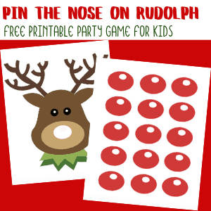Pin the Nose on Rudolph Printable Christmas Party Game