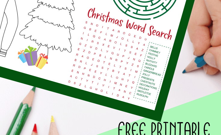 Free Printable Christmas Activity Placemat for Kids